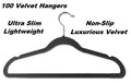100 Black Space Saving Velvet Coat Hangers