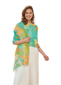 Powder 100% Linen Hummingbird Scarf - Aqua