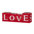 12"L Valentine's Wooden Love/XoXo/Huge/Kiss All Round Candle Holder Table Decor
