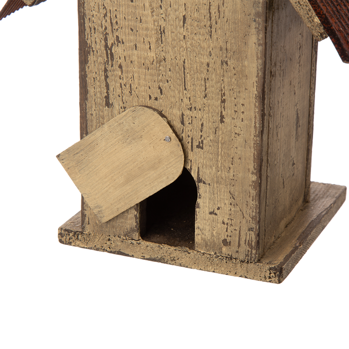 13.11"H Tall Church Hand Painted Wood Birdhouse