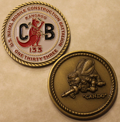 133rd Mobile Construction Battalion CB / Seabee Navy Challenge Coin