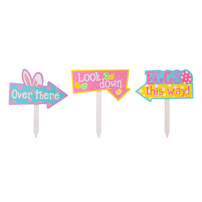 14"H Easter Wooden Path Sign, Set of 3