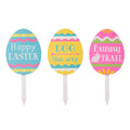 15"H Wooden Easter Egg Yard Stake, Set of 3