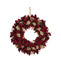 18.9"D Plaid Fabric Wreath Holiday Wall or Door Decor
