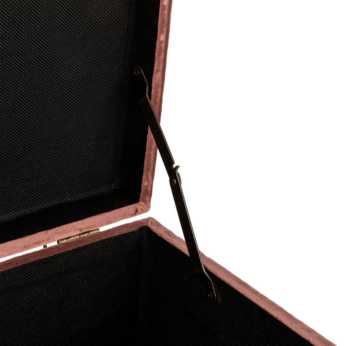 19.69"L Pink Clay Velvet Upholstered Storage Stool