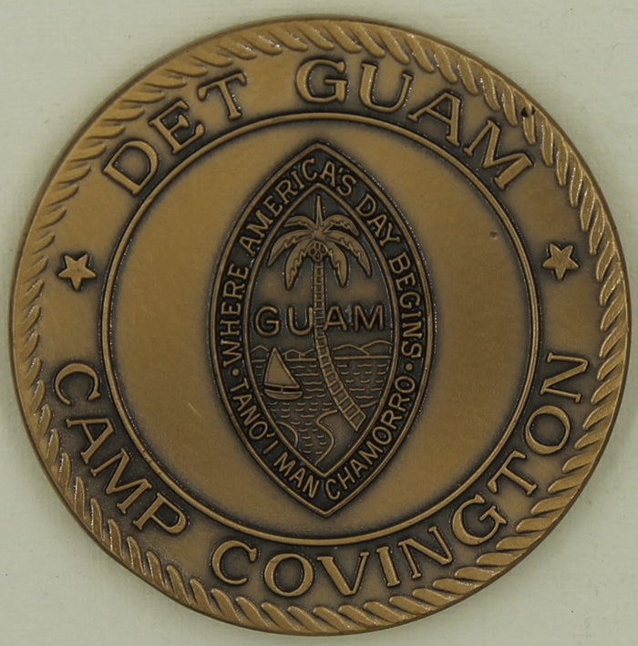 1st Naval Construction Div DET Guam Camp Covington Seabee/CB Challenge Coin