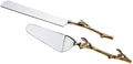 2 Piece Gold leaf (twig) Cake Server Set