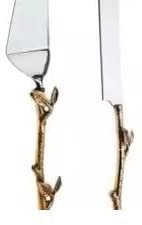 2 Piece Gold leaf (twig) Cake Server Set