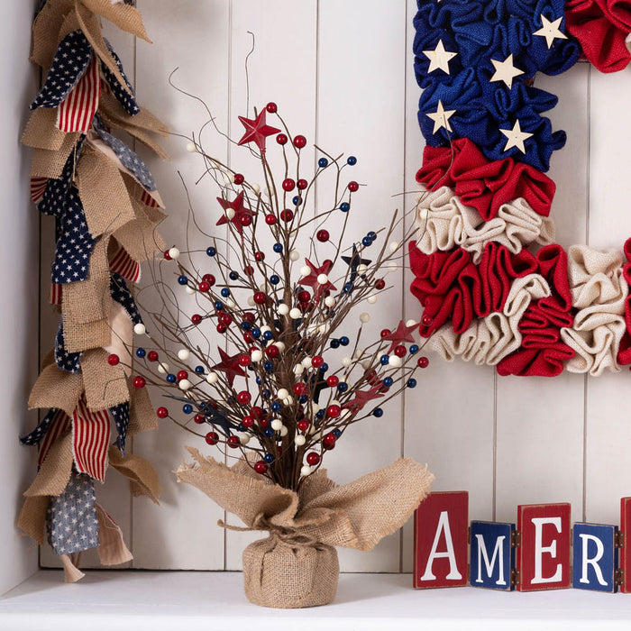20"H Americana Berry Table Tree