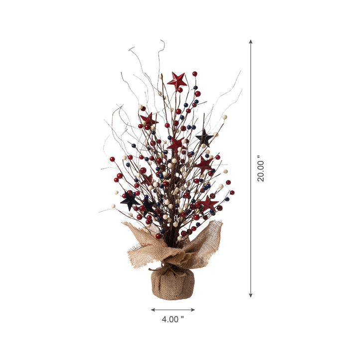 20"H Americana Berry Table Tree