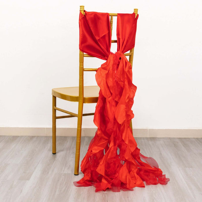 Red chair sash draped elegantly over a golden chair.