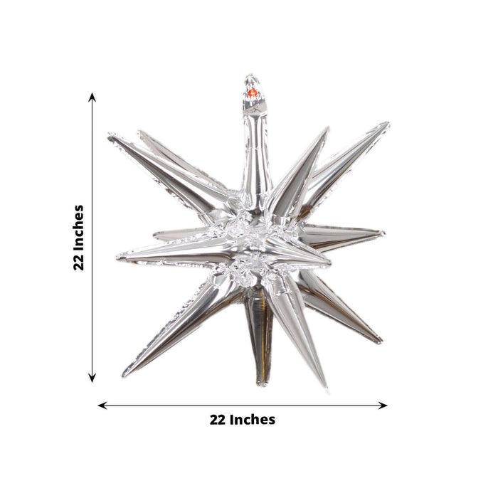 Silver star decoration, 22 inches in size.