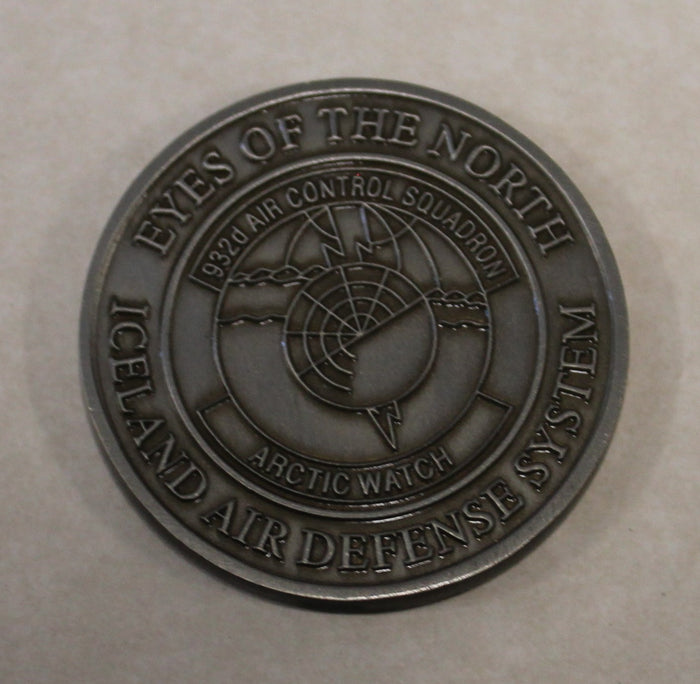 932nd Air Control Squadron Arctic Watch Iceland ser#2196 Naval Air Station Keflavik Air Force Challenge Coin