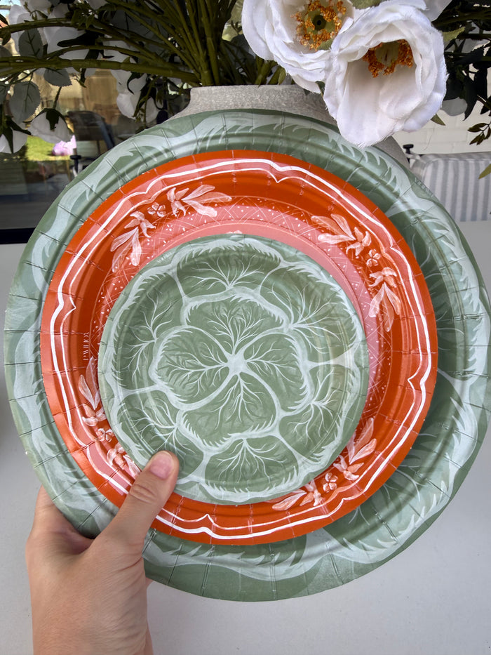 Mini Bunny Green Melissa's Garden Cabbage Plates - 8 pack