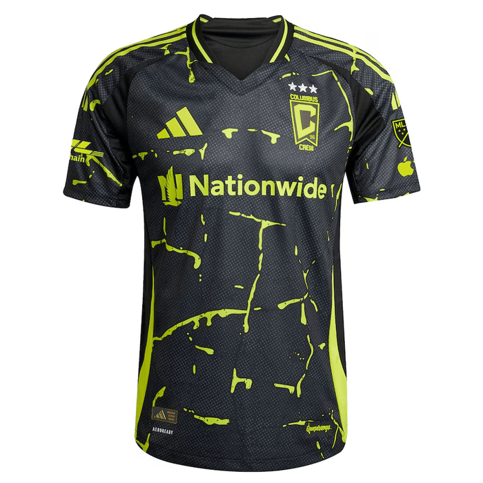adidas Ibrahim Aliyu Columbus Crew Authentic Away Jersey w/ MLS Patches 25/26 (Black/Yellow) | SoccerWearhouse