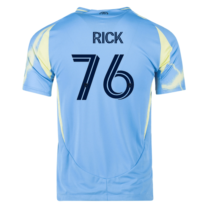 adidas Philadelphia Union Andrew Rick Authentic Away Jersey 25/26 (Blue/Yellow) | SoccerWearhouse