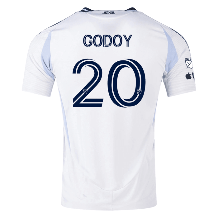 adidas San Diego FC Authentic Aníbal Godoy Away Jersey 25/26 w/ MLS & Apple Patch (White) | SoccerWearhouse