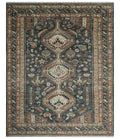 Antique Style Charcoal, Beige and Rust Hand knotted Custom Made wool Area Rug - The Rug Decor