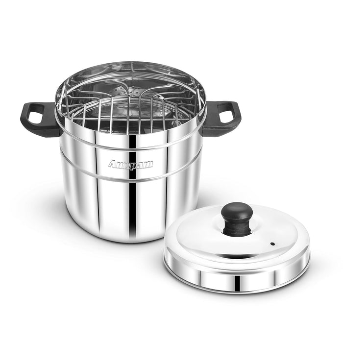 Anupam 5-in-1 gas tandoor pizza maker cookware set stainless steel construction