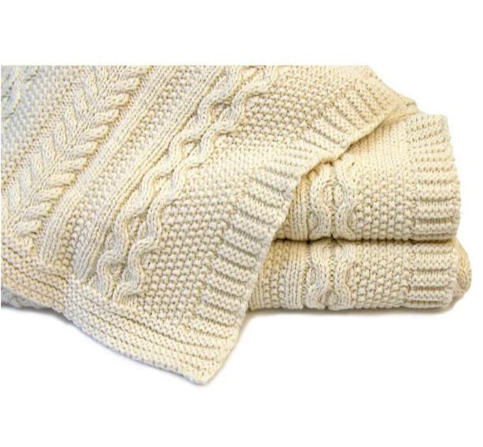 Aran Knit Baby Blanket