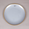 ARDA ATLAS HAND PAINTED GLASS DINNER  PLATE D28CM  MATT GOLD/PASTEL GREY (202016094)