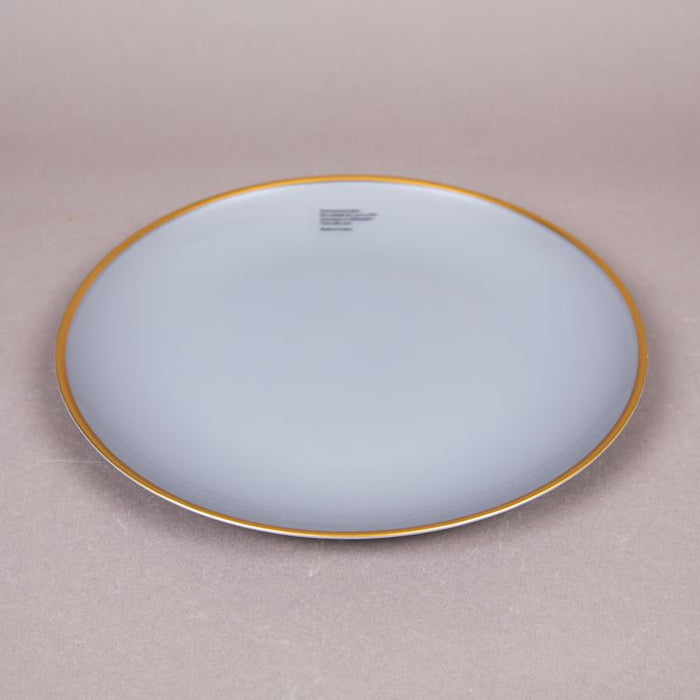 ARDA ATLAS HAND PAINTED GLASS DINNER  PLATE D28CM  MATT GOLD/PASTEL GREY (202016094)