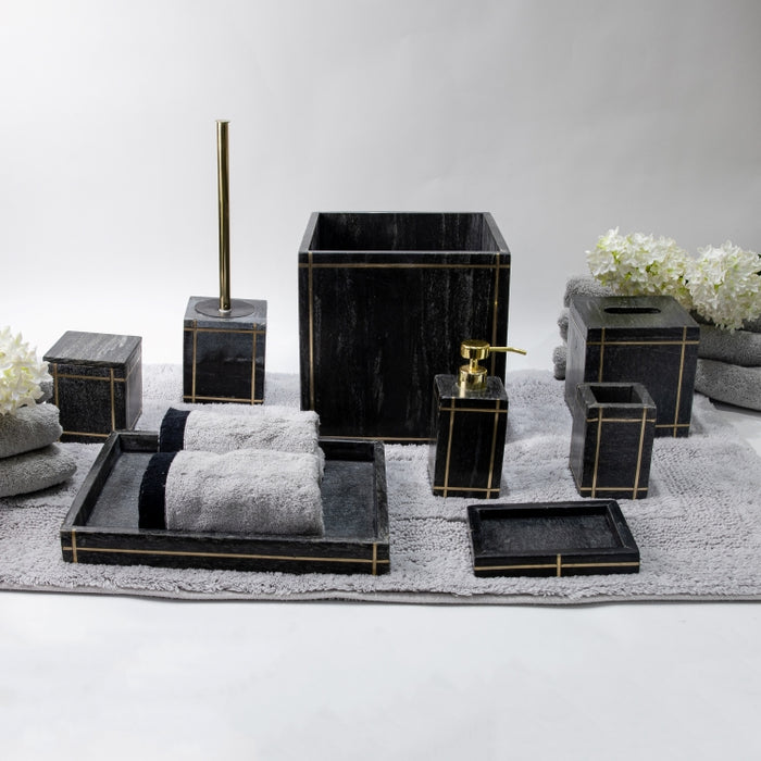 AS-8PCS BATHROOM SET DARK GREY/NTRL (264846585)