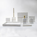 AS-8PCS BATHROOM SET INLAY WHITE/NATURAL (264846582)