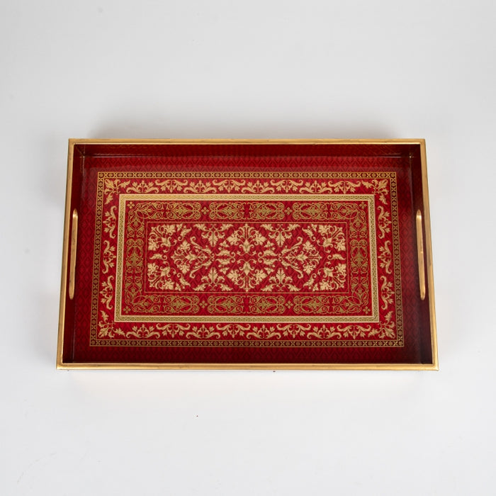 BAROQUE RED TRAY 40X25.5CM (202073471)