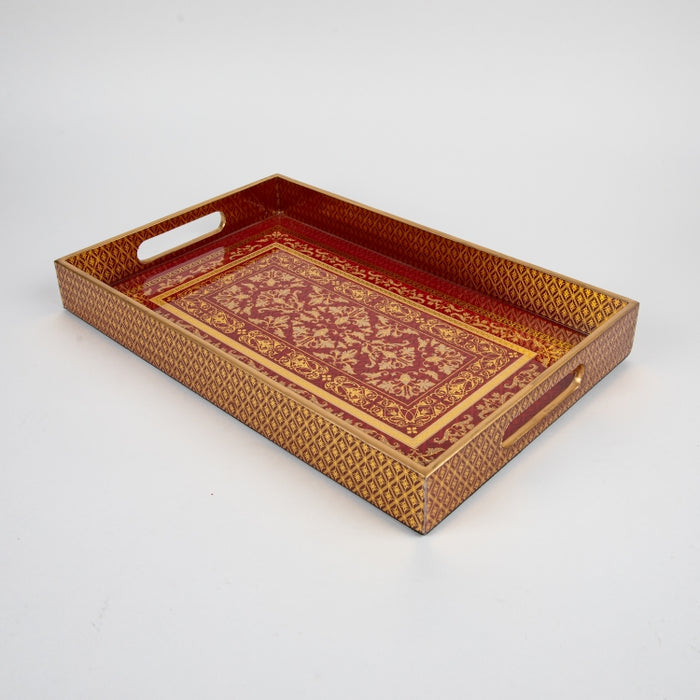 BAROQUE RED TRAY 40X25.5CM (202073471)