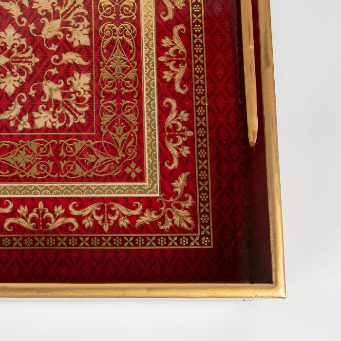 BAROQUE RED TRAY 40X25.5CM (202073471)