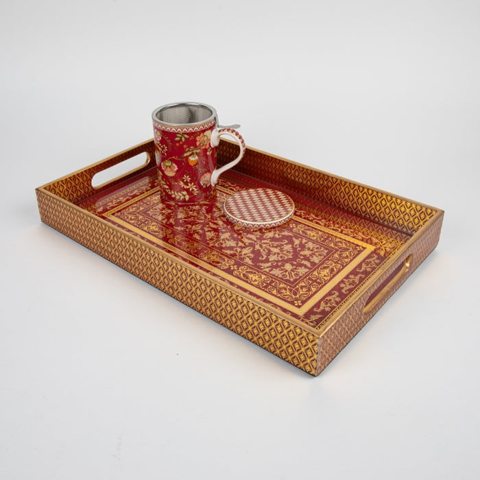BAROQUE RED TRAY 40X25.5CM (202073471)
