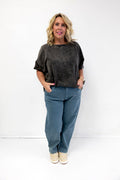 Barrel Leg Denim Pants Teal
