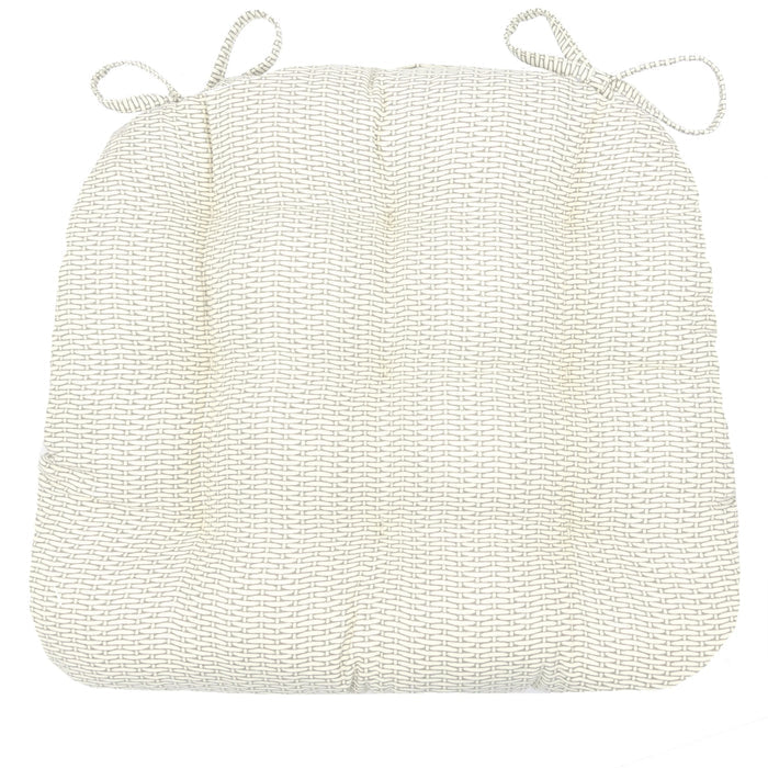 Basketweave Dove Dining Chair Pad - Made in USA - 100% Cotton - Machine Washable