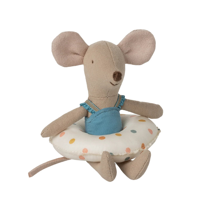 Maileg Beach Mouse with Float - Little Sister Multi Dot