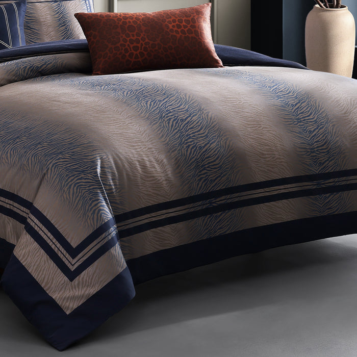 Bebejan Dark Blue Animal Prints 5 Piece Reversible Comforter Set Comforter Sets By Bebejan®