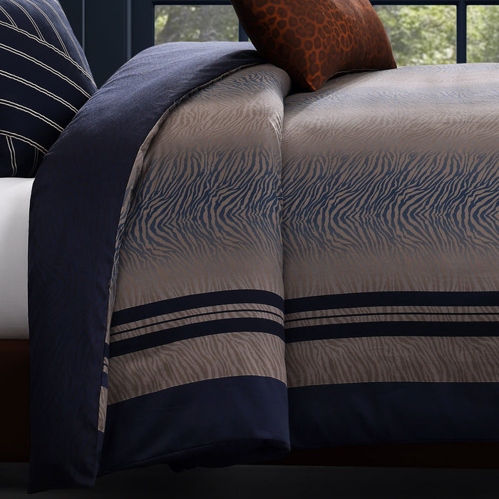 Bebejan Dark Blue Animal Prints 5 Piece Reversible Comforter Set Comforter Sets By Bebejan®