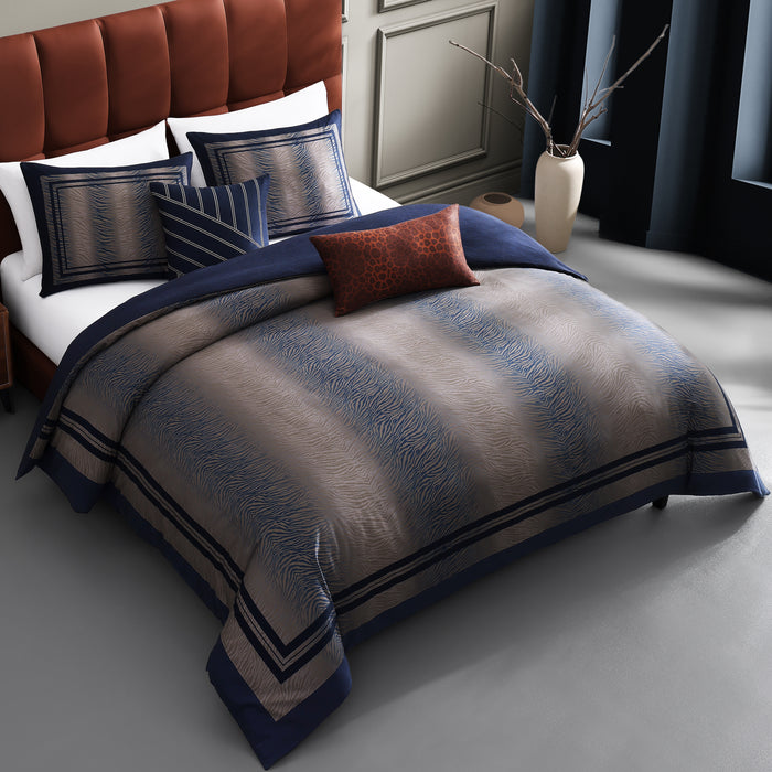 Bebejan Dark Blue Animal Prints 5 Piece Reversible Comforter Set Comforter Sets By Bebejan®