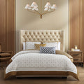 Bebejan Geometric Latte 100% Cotton Sateen 5 Piece Comforter Set - Final Sale Comforter Sets By US Office - Latest Bedding