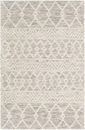 Beige and Charcoal Chevron Tasseled Texture Hand Woven Wool Area Rug - The Rug Decor