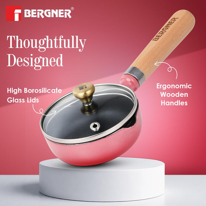 Bergner Excalibur cast iron vaghar pan 12cm with lid for daily Indian tempering and seasoning