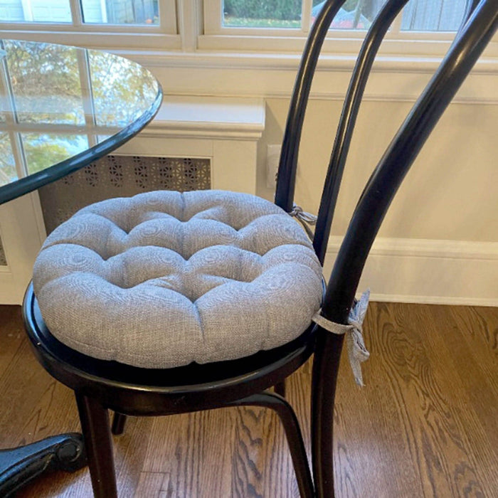 Grey Round Cushion Pads with tiesr