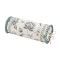 Blossom View Teal Neckroll Decorative Throw Pillow 17" x 7" Throw Pillows By J. Queen New York