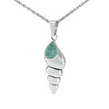 Blue Seashell Stainless Steel Pendant/Necklace Funeral Cremation Urn for Ashes