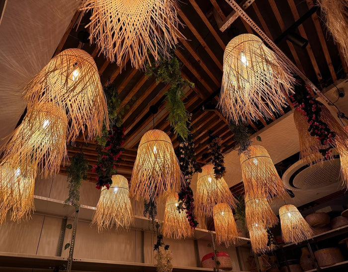 Bohemian Rattan Bamboo Lamp Shade D30cm x H65cm (D)