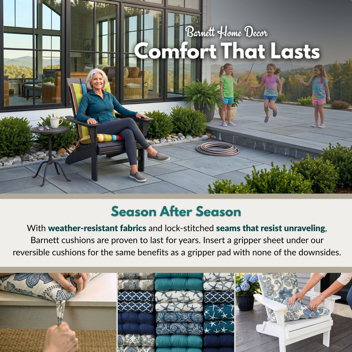 Boutique Floral Blue Adirondack Chair Cushions - Outdoor: Weather Resistant, Fade Resistant