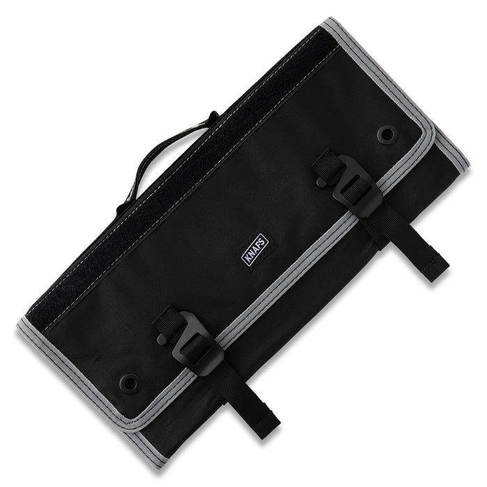 Burrito Grande EDC Knife Storage Roll, closed black tool roll, standalone product shot