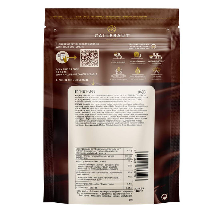 Callebaut 811 54.5% Dark Couverture - 2.5kg