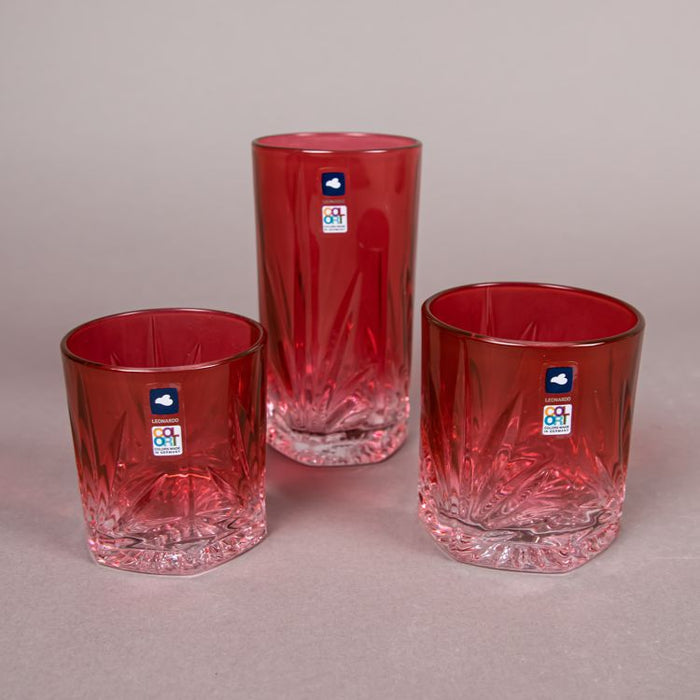 CAPRI WH 1PC GLASS TUMBLER 220ML RED (202015951)