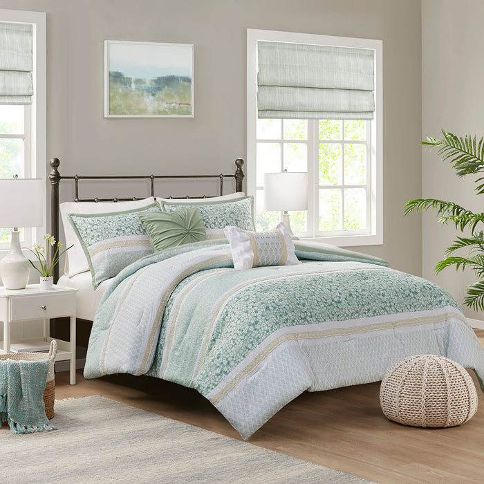 Caralie Green 5 Piece Comforter Set Comforter Sets By JLA HOME/Olliix (E & E Co., Ltd)